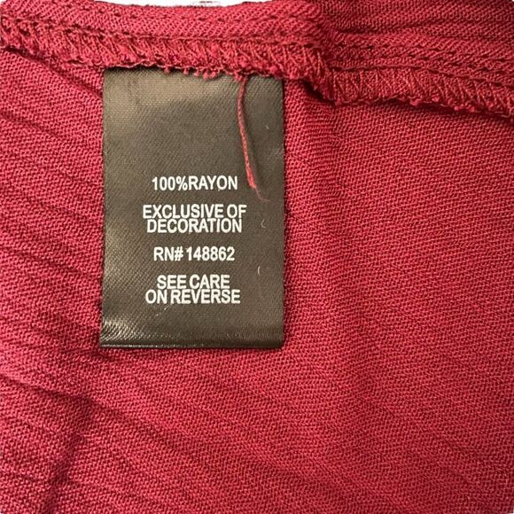 Torrid ~ Burgundy lace up Blouse ~ size 0 (12/L) - Picture 6 of 9